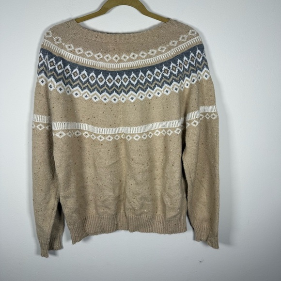 Weatherproof Beige Patterned Crewneck Sweater Size XL - Picture 8 of 10